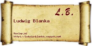 Ludwig Blanka névjegykártya